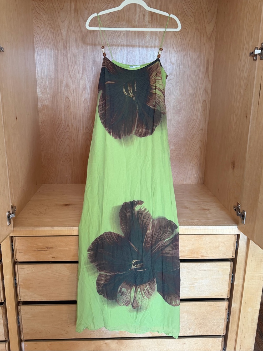 Summer Away Brava Dark Meadow Green Floral Maxi Skirt